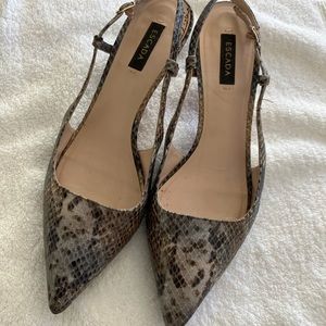 Escada women’s snakeskin kitten heel shoes
